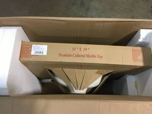 Design House 31 in. Cultured Marble Vanity Top in White on White with Basin not used see pictures