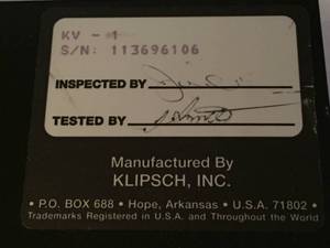 lot 221 image: Klipsch Speaker