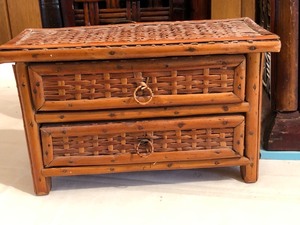 lot 36 image: Decorative WickerRattan Stacking Drawers and Small Jewelry Box