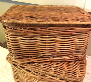 lot 29 image: Two Pottery Barn Harrison Lidded Baskets