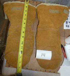 Mens large Leather mittens with lin...