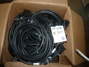 13 USB and 18 DVI display cables, a...