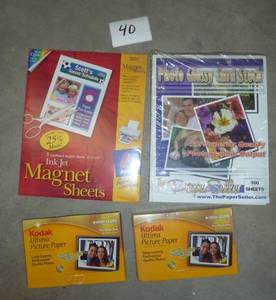 Bunch of photo paper and magnet she...