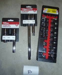 12 sockets and extension bars...