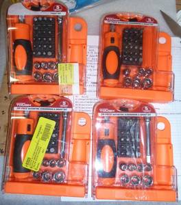 Four 34 piece ratcheting screwdrive...