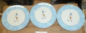 Lot of 6 snowman plates (double sta...