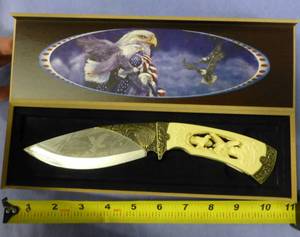 New Knife with eagle etched on the ...
