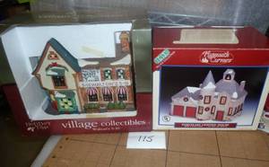 2 christmas village houses, Waltons...