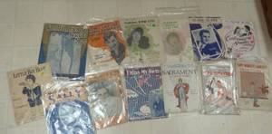 group of 14 pieces of sheet music m...