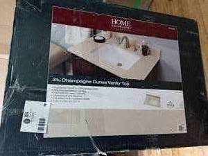31-in Dune Solid Surface Single Sink Bathroom Vanity Top- Home Decorators - open box never used