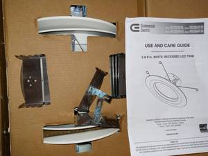 5 in. and 6 in. LED Color Changing Recessed Trim with Smart Light Switch (4-Pack) by Commercial Electric- open box never used