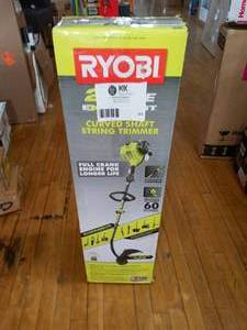 25cc 2-Cycle Attachment Capable Full Crank Curved Shaft Gas String Trimmer by RYOBI - used