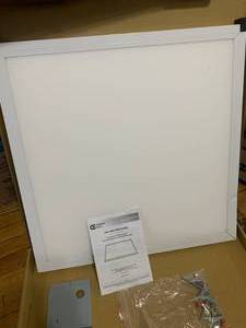 2 ft. x 2 ft. 48-Watt White Integrated Edge-Lit Flat Panel T-Bar Grid Flush Mount LED Troffer with Color Changing CCT by Commercial Electric- open box not used