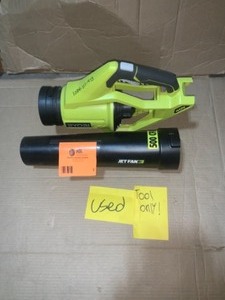 Ryobi 110 MPH 500 CFM variable speed 40 V lithium ion cordless battery jet fan leaf blower (tool only) see pics