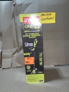 Ryobi ONE 18 V lithium ion cordless string trimmeredger- 4.0 ah battery and charger included not used see pics