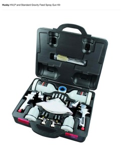 Assorted husky HVLPE in standard gravity feed spray guns and Kit See pics