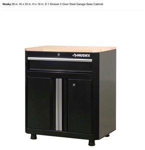 Husky Husky 28 in. W x 33 in. H x 18 in. D 1-Drawer 2-Door Steel Garage Base Cabinet Not used see pics