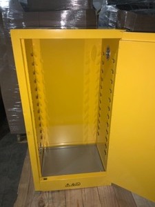 Edsal 44 in. H x 23 in. W x 18 in. D steel freestanding flammable liquid safety single door storage cabinet in yellow see pics