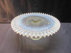 Opalescent Hobnail Cake Stand