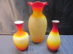 Peach Blow & Cased Vases