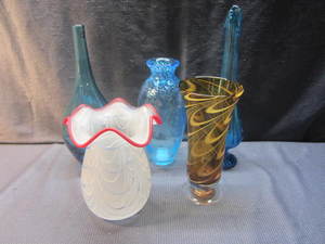 Vases Fenton, Amber, Blue