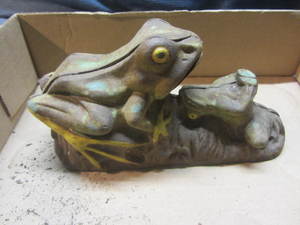 Cast Frog Mechanical Bank
