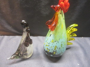 Blown Glass Chickens