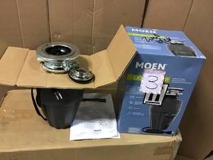 lot 3 image: Prep Series 12 HP Continuous Feed Garbage Disposal with Sound Reduction and Universal Mount by MOEN in good condition