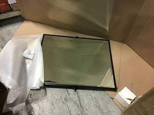 lot 11 image: Latitude 20.5 in. W x 25 in. H Framed Rectangular Beveled Edge Bathroom Vanity Mirror in Matte Black by Gatco in good condition