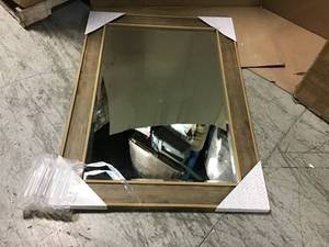 lot 17 image: Medium Rectangle Greywash Beveled Glass Modern Mirror (36 in. H x 48 in. W) by BP Industries in good condition
