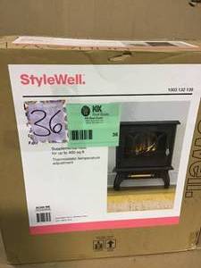 lot 36 image: Kingham 400 sq. ft. Panoramic Infrared Electric Stove in Black with Electronic Thermostat by StyleWell in good condition