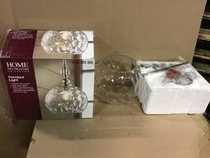 lot 48 image: Letezia 1-Light Polished Chrome Pendant by Home Decorators Collection in good condition
