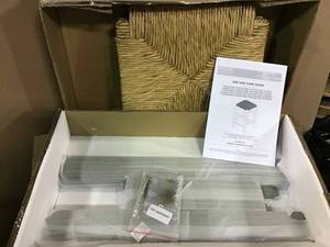 lot 89 image: Dorsey Willow Green Wood Backless Counter Stool with Rush Seat (16.54 in. W x 25.59 in. H) by Home Decorators Collection in good condition