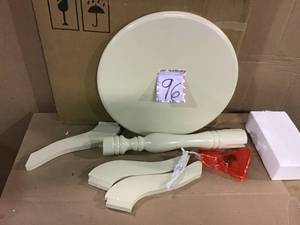 lot 96 image: Simplify Off-White Pedestal Accent Table by Decor Therapy in good condition