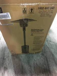 lot 203 image: 48000 BTU Stainless Steel Patio Heater by Hampton Bay not used