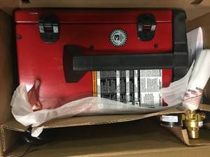 lot 213 image: 180 Amp Weld-Pak 180 HD MIG Wire Feed Welder with Magnum 100L Gun, Gas Regulator, MIG and Flux-Cored Wire, 230V by Lincoln Electric not used