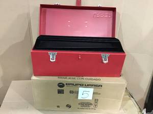 Heavy Duty Metal Tool Box - 17 in. X 7 12 in. X 7 in. by URREA&nbsp&nbspin good condition&nbsp