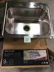 Pergola Drop-In Stainless Steel 25 in. 4-Hole Single Bowl Kitchen Sink by Elkay&nbsp&nbspin good condition&nbsp