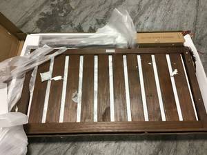 Gatestone Walnut Finish Full Vertical Slat Headboard (55.16 in W. X 48 in H.)&nbsp&nbspin good condition&nbsp