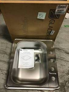 Drop-In Stainless Steel 25 in. 4-Hole Single Bowl Kitchen Sink by Glacier Bay&nbsp&nbspin good condition&nbsp