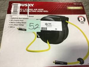 38 in. x 50 ft. Hybrid Retractable Hose Reel by Husky&nbsp&nbspin good condition&nbsp