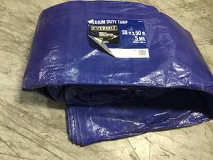 HDX 30ft x 50ft Medium Duty Tarp Blue 5-mil 30x50&nbsp&nbspin good condition&nbsp