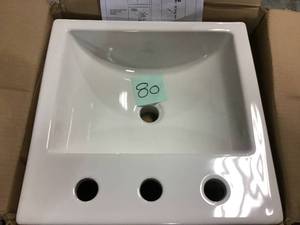 Studio Carre Countertop Bathroom Sink with 8 in. Faucet Holes in White by American Standard&nbsp&nbspin good condition&nbsp