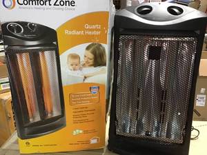 1500-Watt Electric Quartz Infrared Radiant Tower Heater by Comfort Zone Damaged SEE PICS