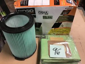 OSHA Compatible Kit with HEPA Level Filtration and Cyclonic Dust Bags for Select 12 -16 Gal. WetDry Shop Vacuums by RIDGID&nbsp&nbspin good condition&nbsp