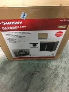 28 in. W x 33 in. H x 18 in. D 1-Drawer 2-Door Steel Garage Base Cabinet by Husky not used