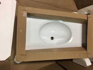 31 in. Cultured Marble Vanity Top in Solid White with Basin by Design House not used