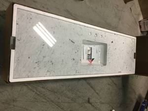 73 in. W x 22 in. D Marble Single Trough Sink Vanity Top in Carrara by Home Decorators Collection