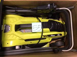 13 in. 11 Amp Corded Electric Walk Behind Push Mower by RYOBI in good condition