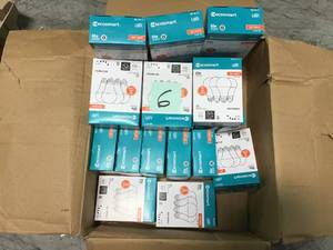 LOT OF EcoSmart 60W Equivalent Soft White A19 Basic Non-Dimmable LED Light Bulb (4-Pack in good condition